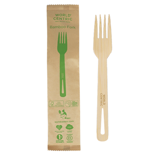 World Centric 6.7” Bamboo Fork, Wrapped | 750/cs