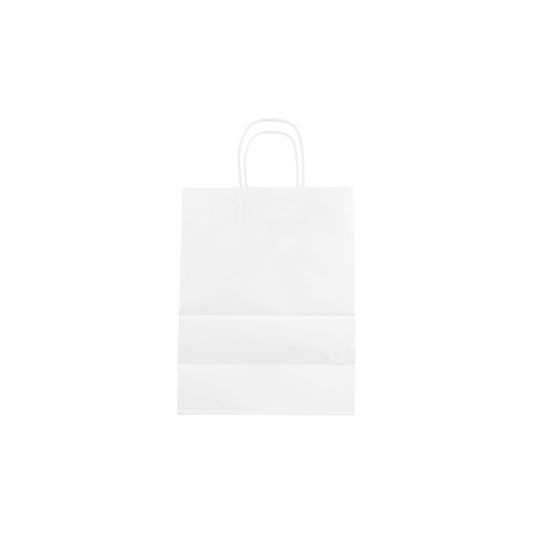 Karat Earth Paper Shopping Bag w/ Handles -  Small | 8.1W x 10.6H x 4.5G | White