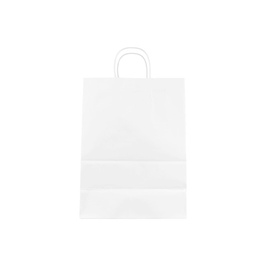Karat Earth Paper Shopping Bag w/ Handles -  Medium | 9.6W x 13.4H x 5.3G | White