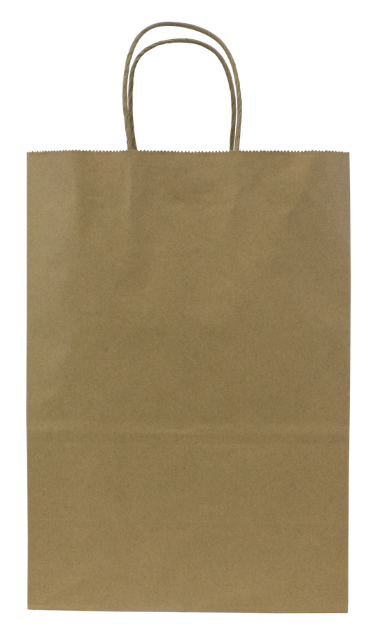 Karat Earth Paper Shopping Bag w/ Handles -  Medium | 9.6W x 13.4H x 5.3G | Kraft