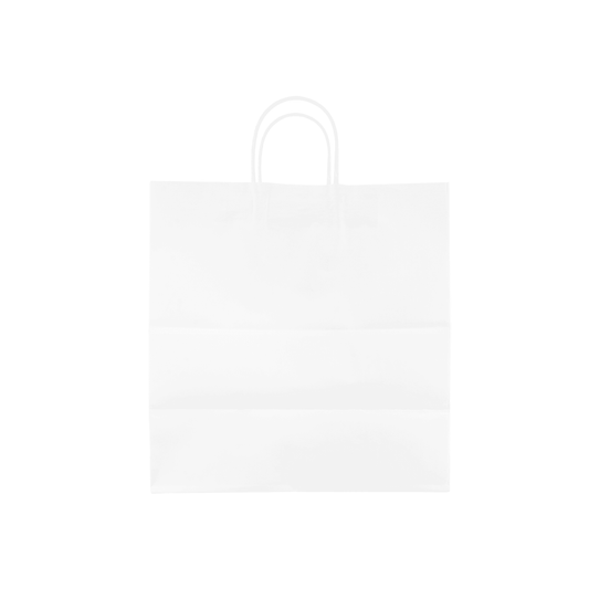 Karat Earth Paper Shopping Bag w/ Handles -  Large | 12.2W x 14H x 7.5G | White