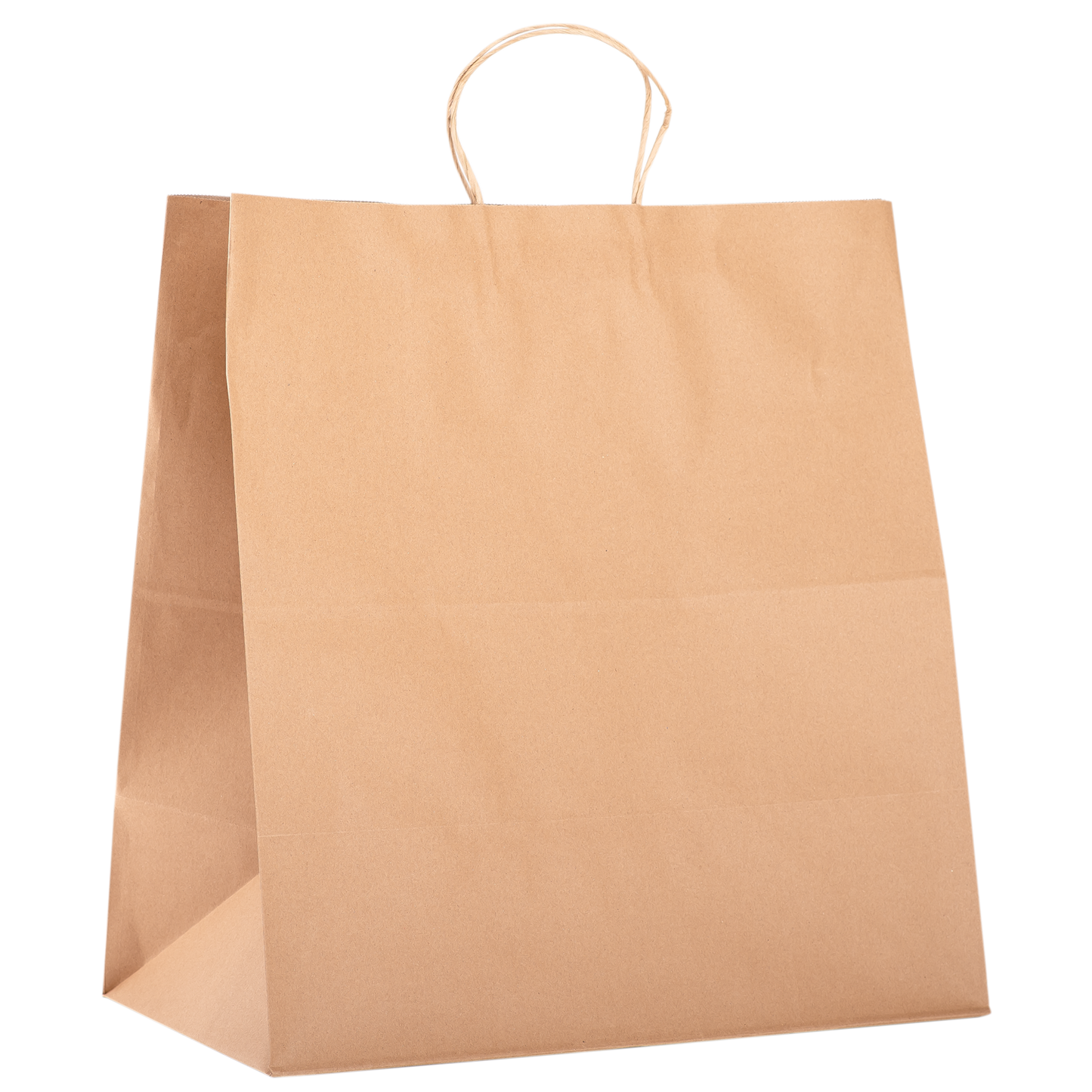 Karat Earth Paper Shopping Bag w/ Handles -  Jumbo | 16.9”W x 17.7”H x 9.4G | Kraft