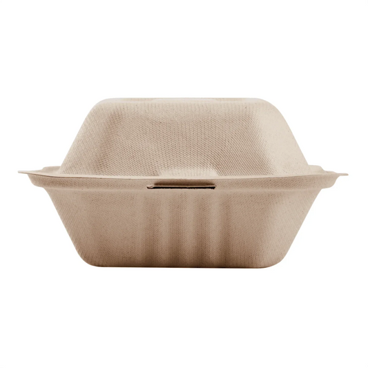 Karat Earth 6 x 6 Fiber Hinged Container | Natural | PFAS-Free
