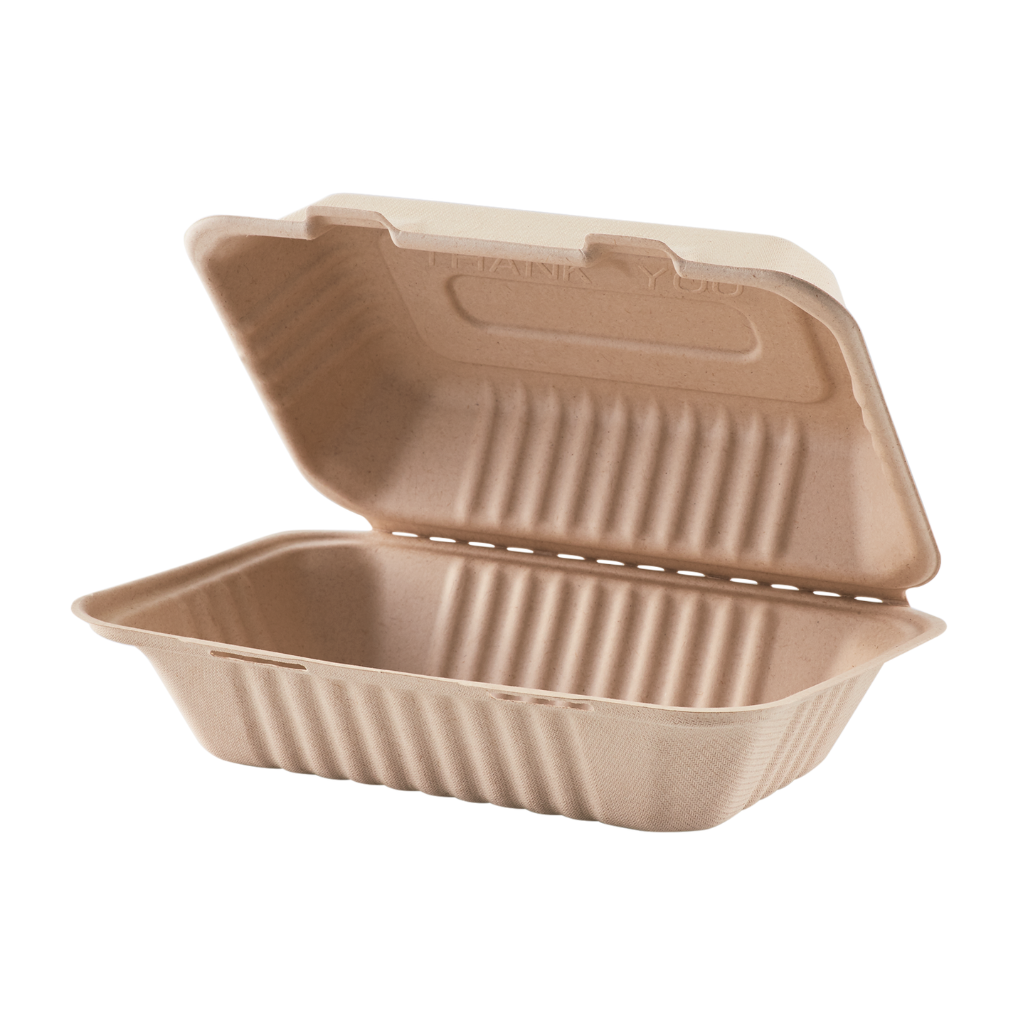 Karat Earth 9 x 6 Fiber Hinged Container | White | PFAS-Free