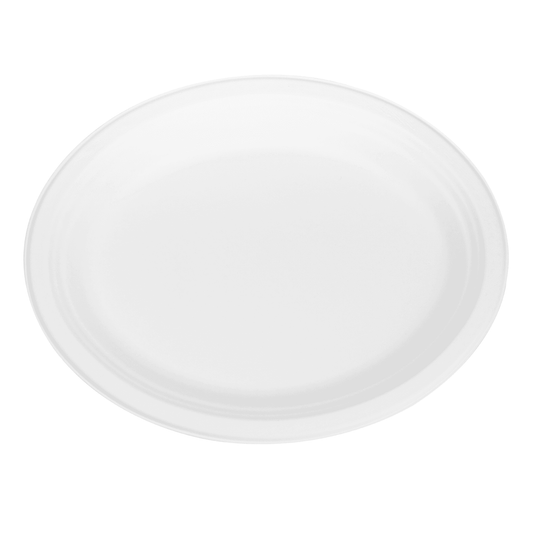 Karat Earth 12.5 x 10 Fiber Plate Oval | White | PFAS-Free