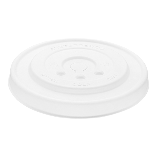 104-Series Lid | Karat Earth Compostable Paper Flat Lid for 32oz Cold Cup