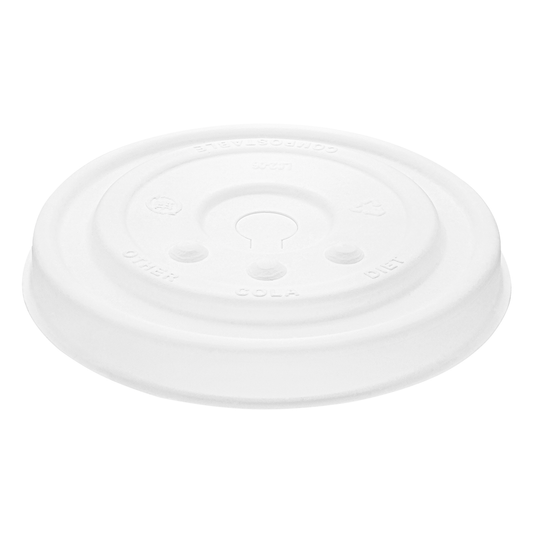 95-Series Lid | Karat Earth Compostable Paper Flat Lid for 12-22oz Cold Cup