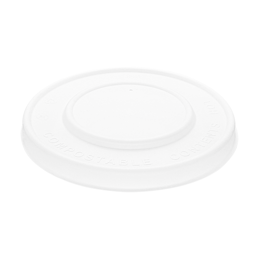 114-Series Lid | Karat Earth Compostable Paper Flat lid for 12-16oz Compostable Paper Food Container
