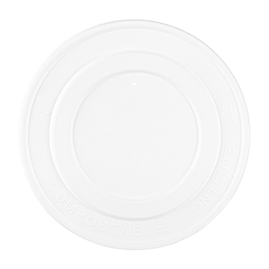 142-Series Lid | Karat Earth Compostable Paper Flat lid for 24-32oz Paper Food Container
