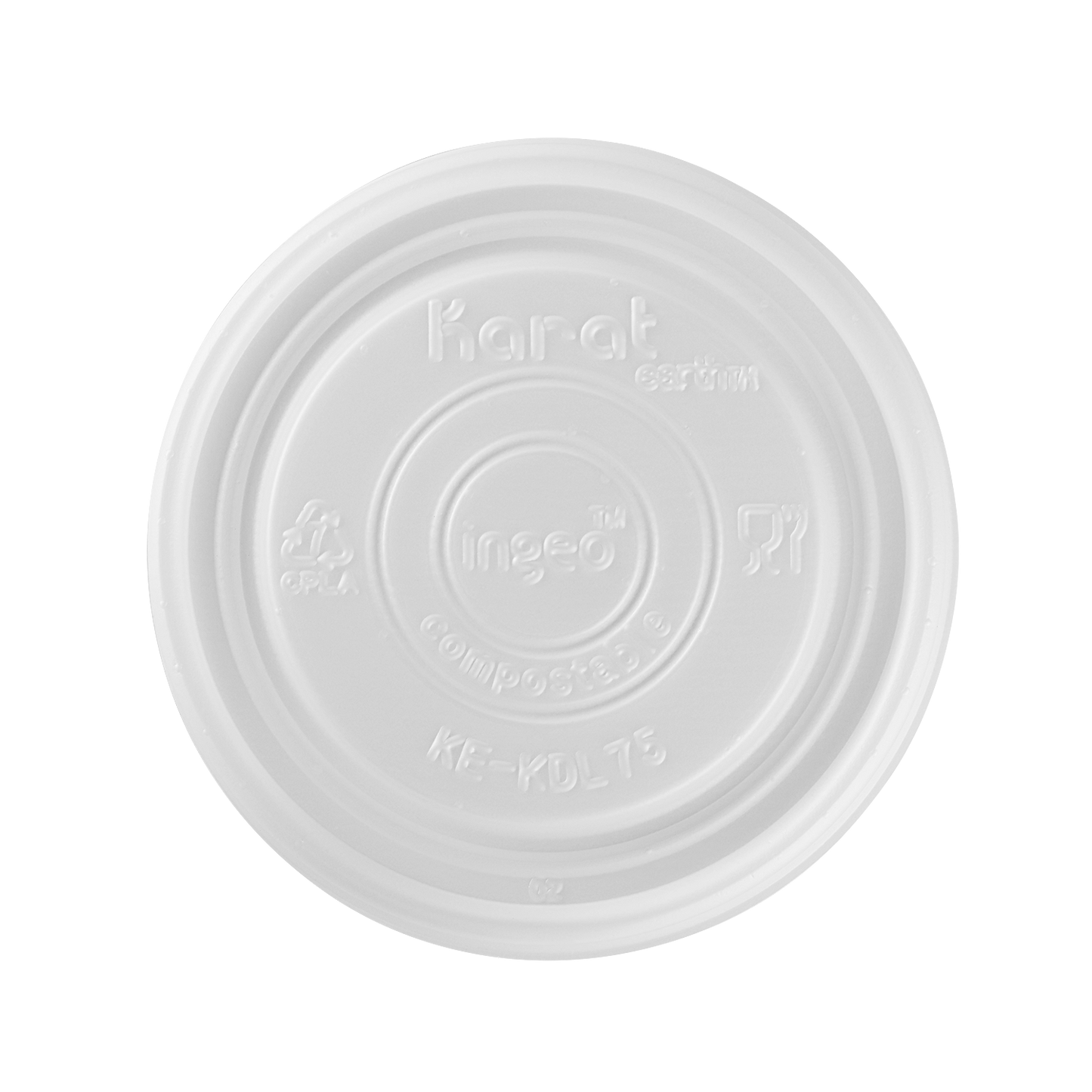 75-Series Lid | Karat Earth Compostable Flat lid for 4oz Compostable Paper Food Container