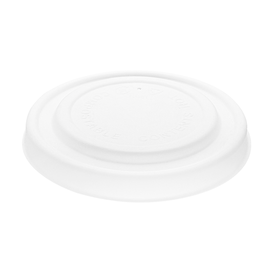 190-Series Lid | Karat Earth Compostable Paper Flat lid for 6-10oz Compostable Paper Food Container