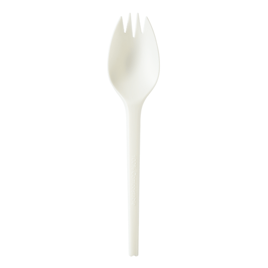 Karat Earth WRAPPED CPLA Compostable Spork | White