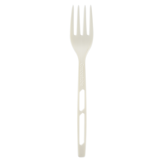 Karat Earth WRAPPED CPLA Compostable Fork | Heavy Weight | White