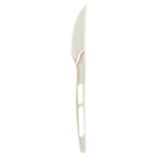 Karat Earth WRAPPED CPLA Compostable Knife | Heavy Weight | White