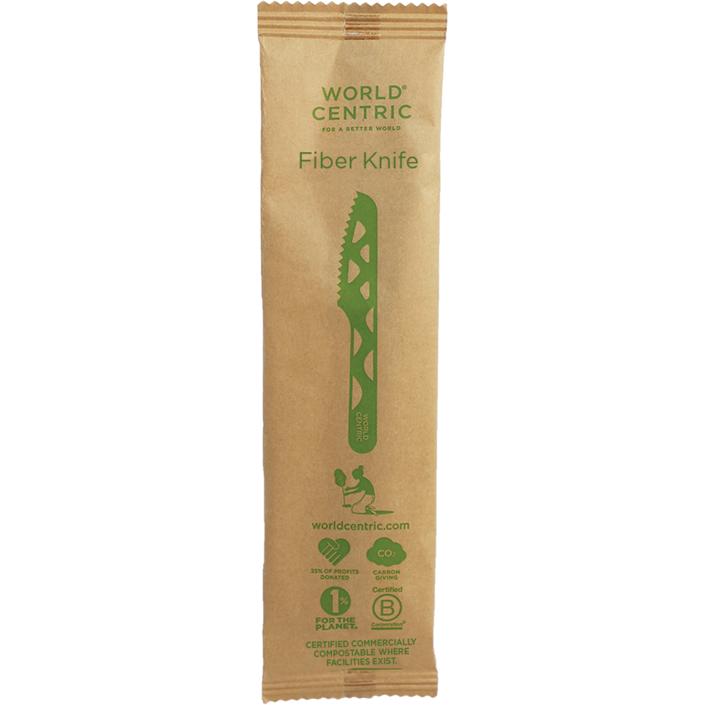 World Centric 6” Fiber Knife, Wrapped | 750/cs