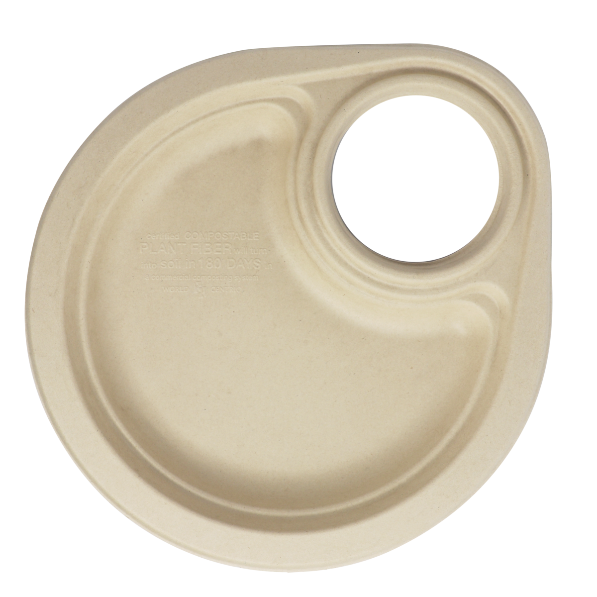 World Centric 9” Party Plate with Cup Holder | 400/cs