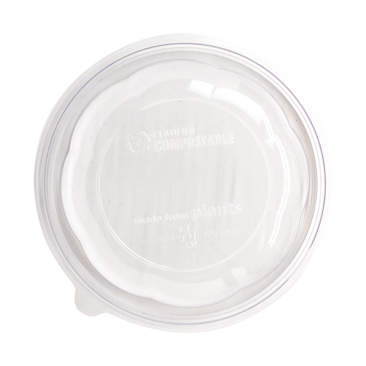World Centric 450-Series Lid - PLA - 16 oz Salad Bowls, Dome, Clear | 450/cs