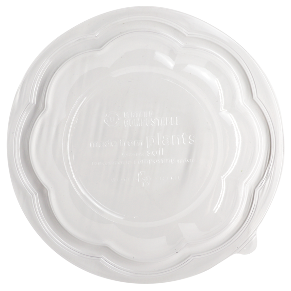 World Centric 455-Series Lid - PLA - 24-48 oz Salad Bowls, Dome, Clear | 600/cs