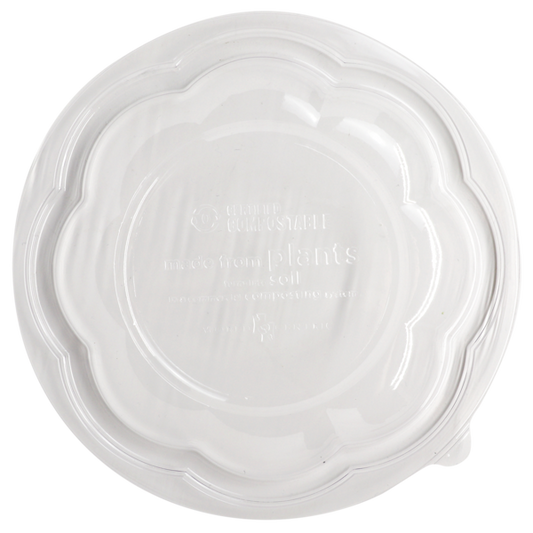 World Centric 455-Series Lid - PLA - 24-48 oz Salad Bowls, Dome, Clear | 600/cs