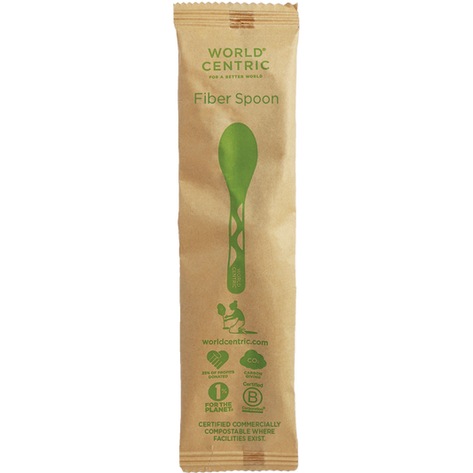 World Centric 6” Fiber Spoon, Wrapped | 750/cs