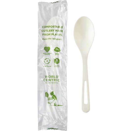World Centric 6" TPLA Spoon - Wrapped | 750/cs