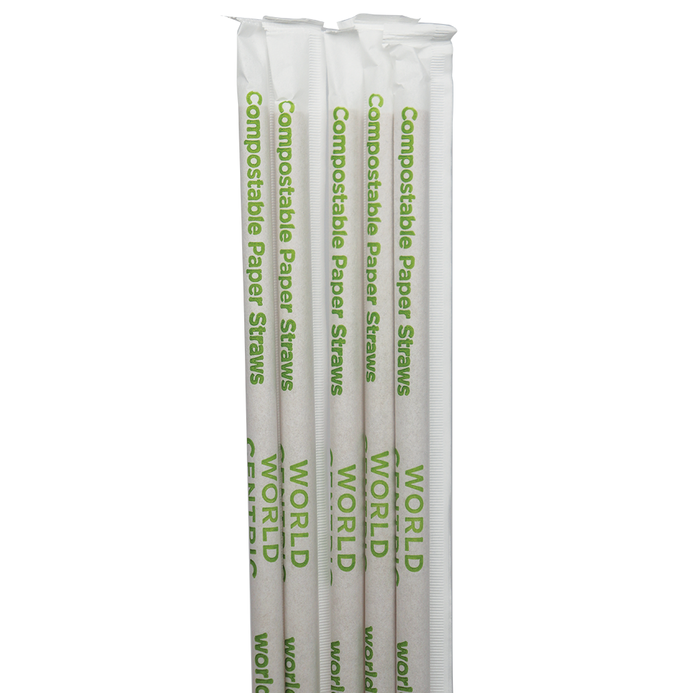 World Centric 8” FSC® Kraft Paper Straw - Wrapped | 6000/cs