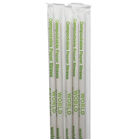 World Centric 8” FSC® Kraft Paper Straw - Wrapped | 6000/cs