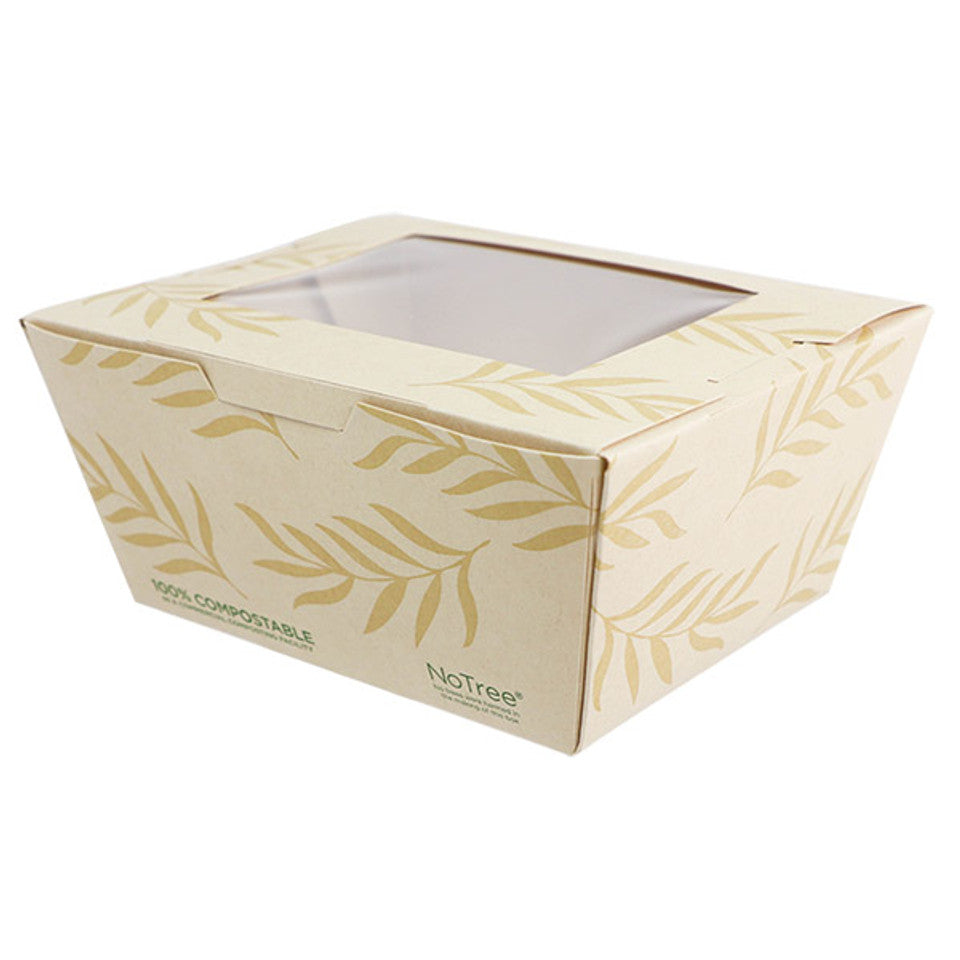 World Centric 5.4x4.5x2.5” (26 oz) #1 NoTree Container with PLA Window | 200/cs