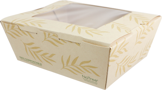 World Centric 7x5.7x2.5” (46 oz) #8 NoTree Container with PLA Window | 200/cs