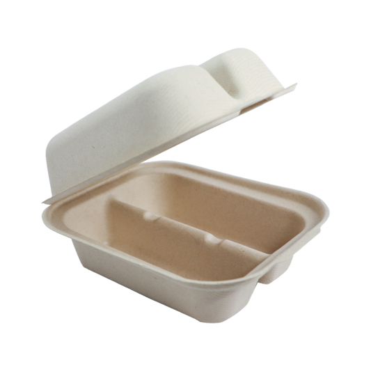 World Centric 8x5x3” Fiber Taco Box, 2-Compt | 300/cs