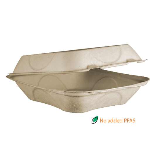 World Centric 8x8x3" Fiber Clamshell, Laminated | 300/cs