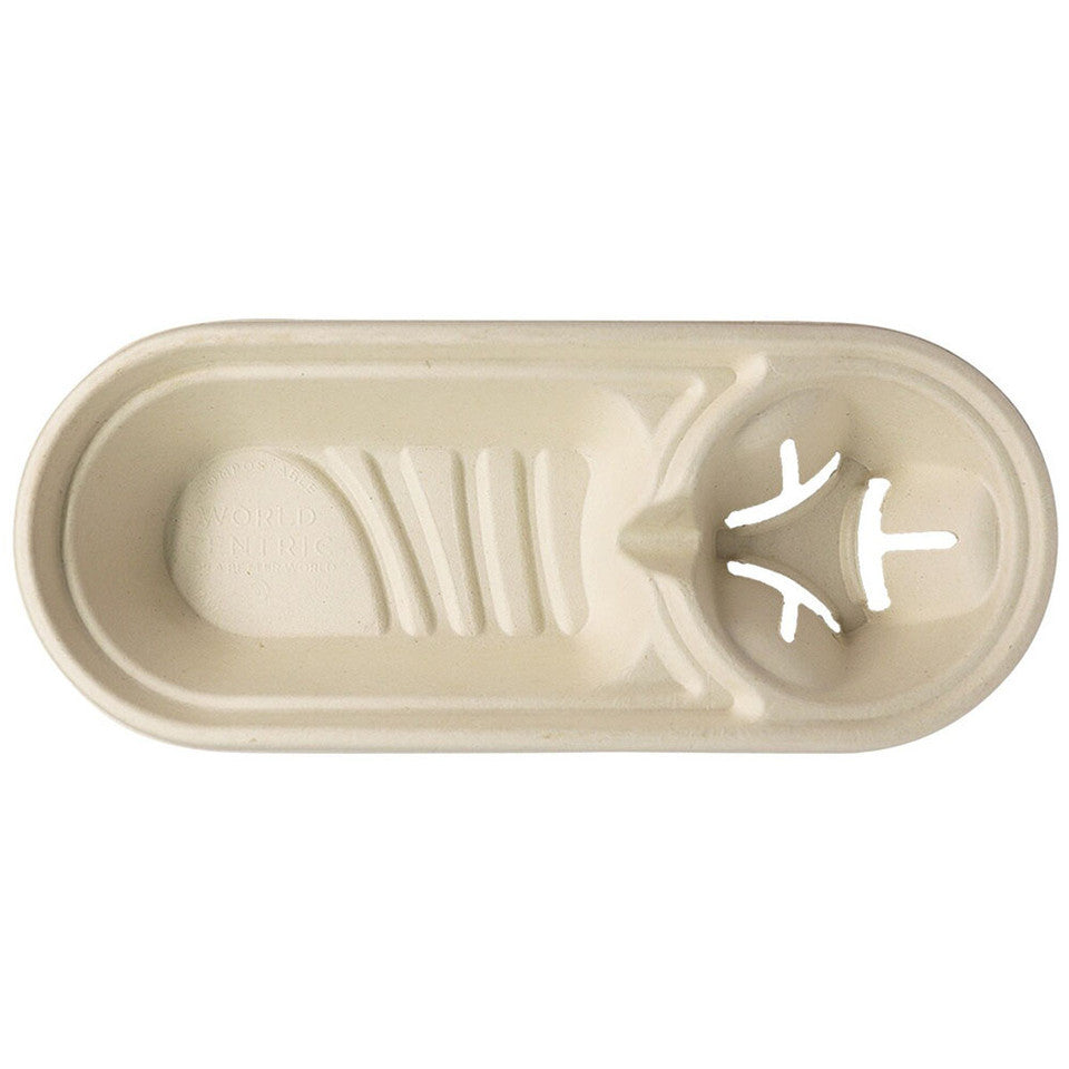 World Centric 13x5x2” Serving Tray w/ Cupholder | 300/cs