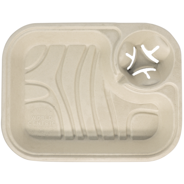 World Centric 13x10x2” Serving Tray w/ Cupholder | 200/cs