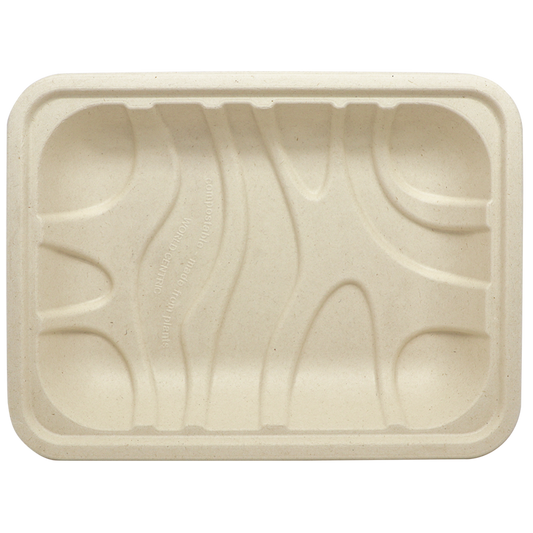 World Centric 8.6x6.5x1.25” 3P Fiber Tray, Laminated | 450/cs