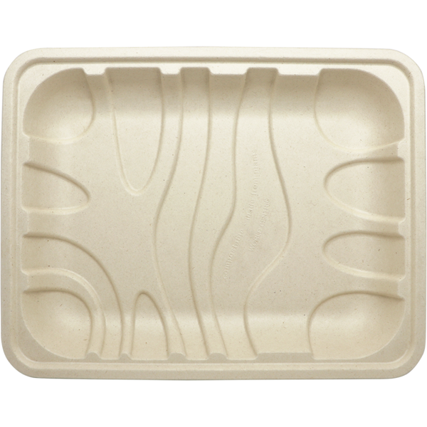 World Centric 10.5x8.2x1.25” 8P Fiber Tray, Laminated | 480/cs