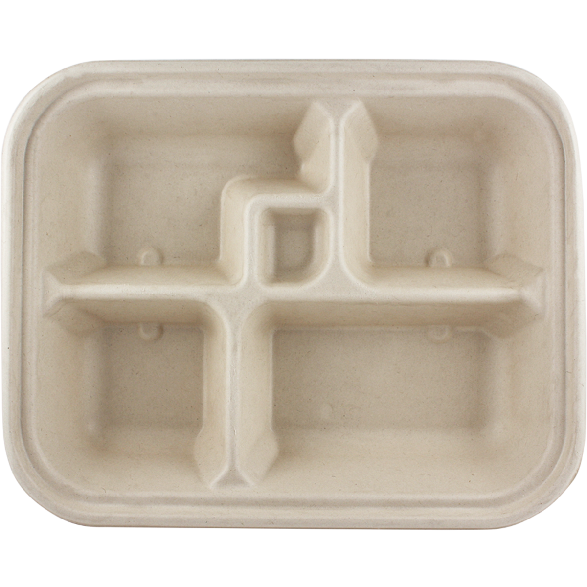 World Centric 12x9.5x2” Fiber Bento Box, 5-Compt  | B5-Series | 300/cs