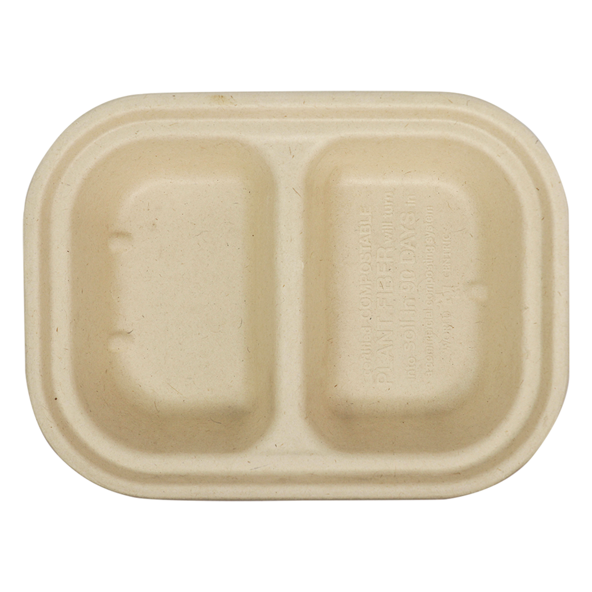 World Centric 8x6x1.5" (14 oz) Fiber Container, 2-Compt  | 220-Series | 400/cs