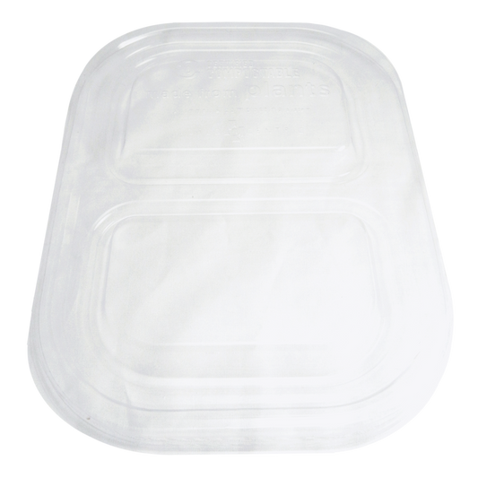 World Centric 220-Series Lid  - 8x6" Containers, Clear, 2-Compt | 400/cs