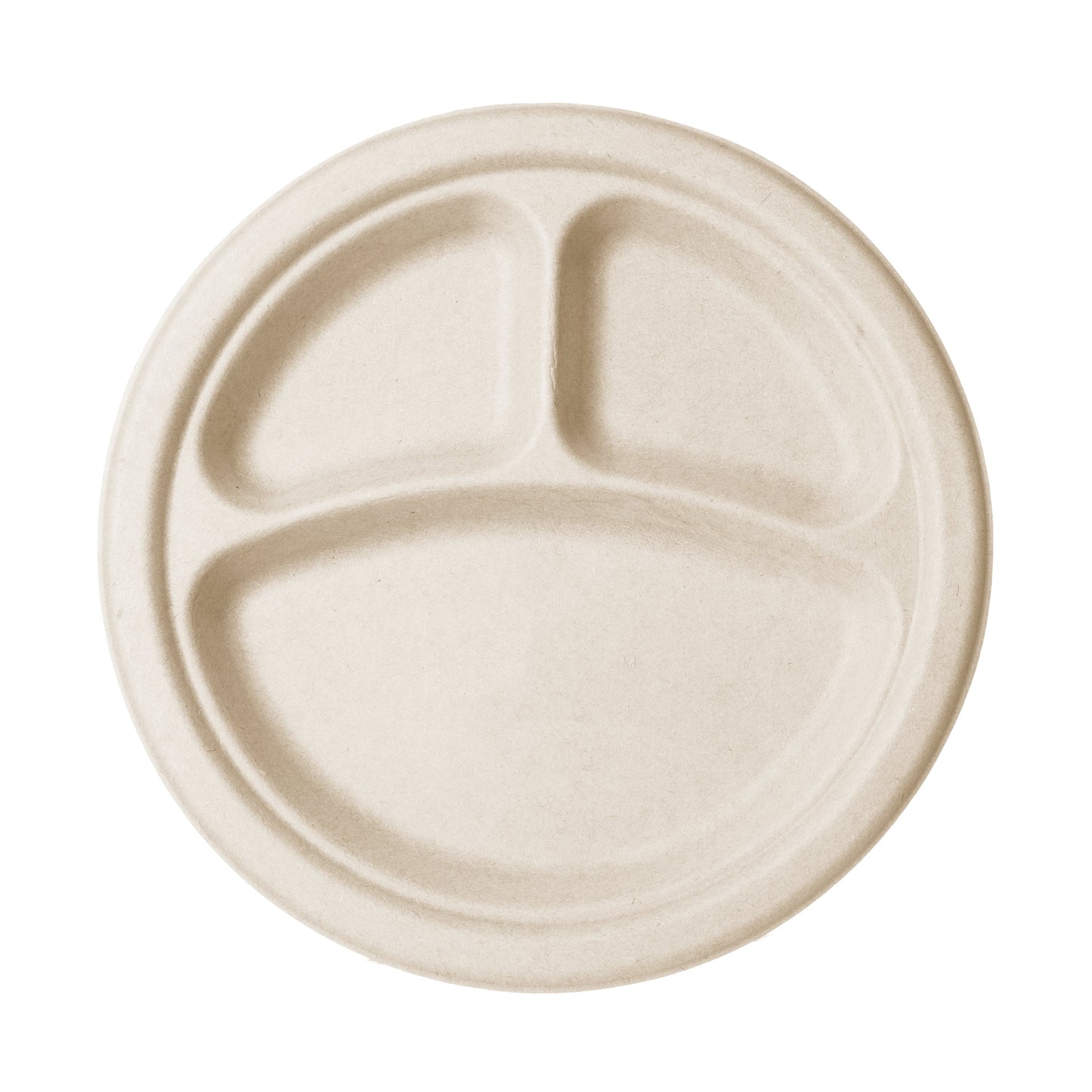 Vegware Nourish 10"-3 Compartment Plate, Natural Molded Fiber | 500/cs