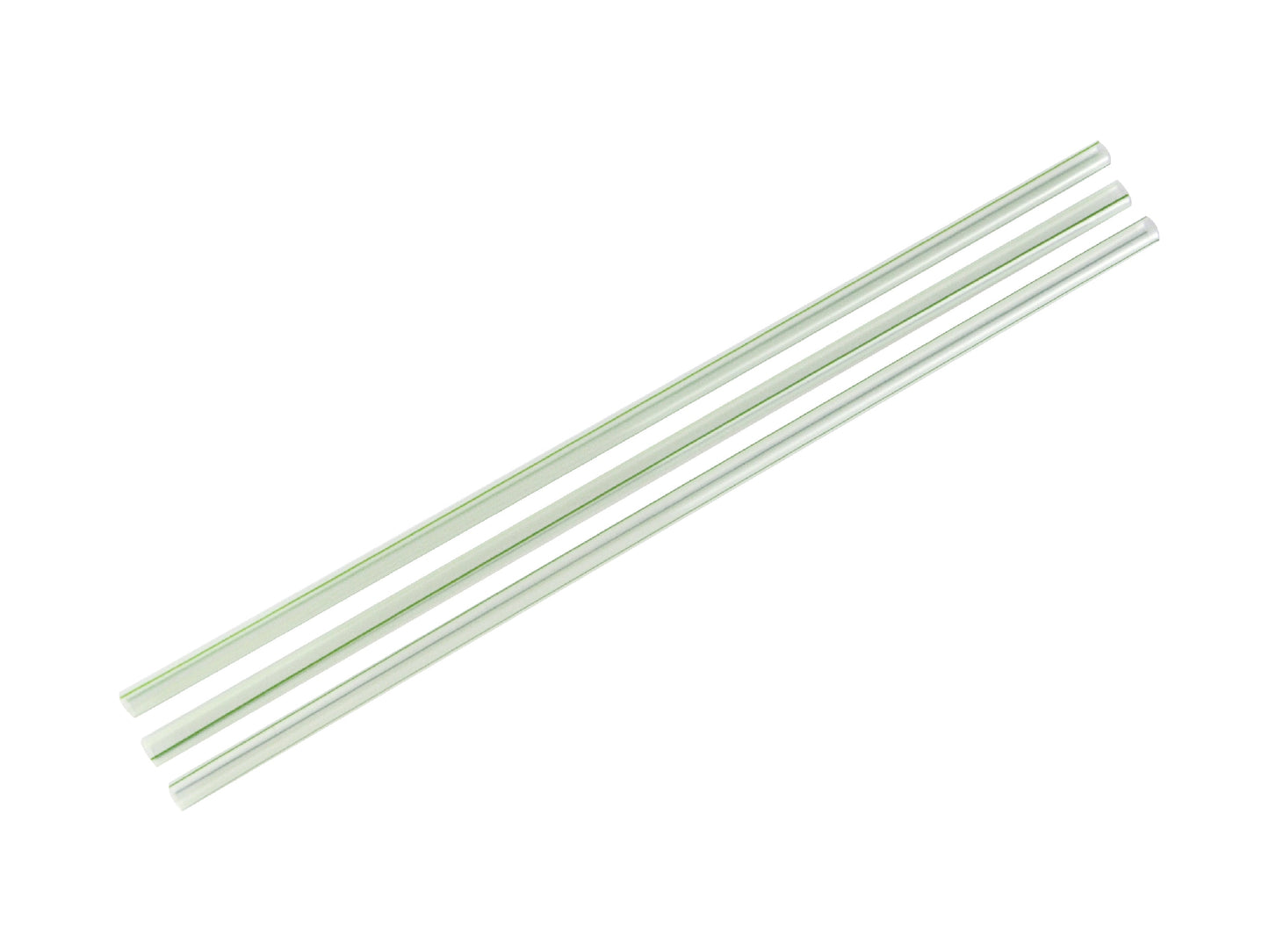 Vegware 8.25" Unwrapped Straw, 5mm, Translucent with Green Stripe, PLA | 6500/cs