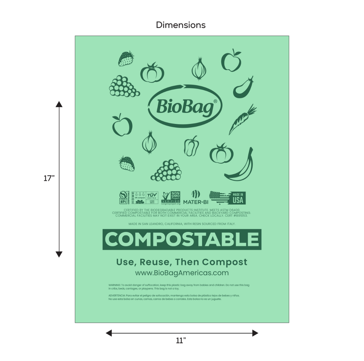 Produce Bags 11˝ x 17˝ 0.48 mil | 3200/cs