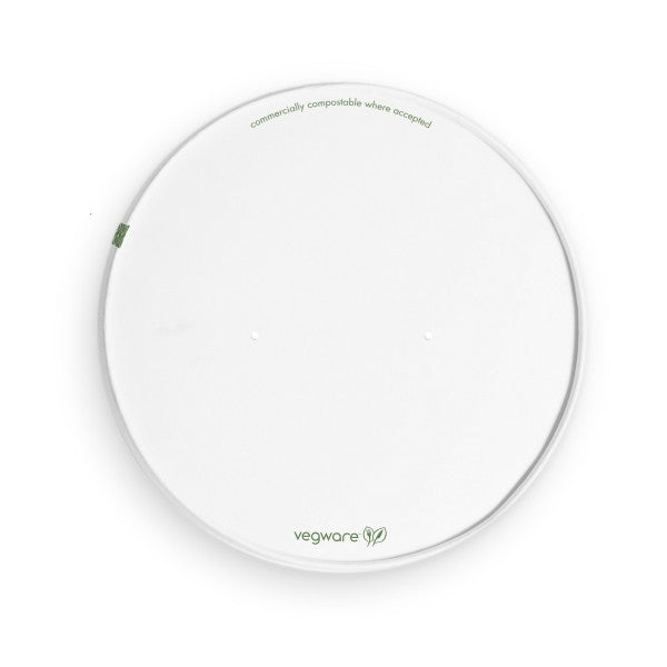 Vegware PLA-lined paper lid with vents | 185V-Series | 300/cs
